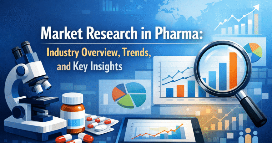 Market Research in Pharma industry overview with charts and data analytics