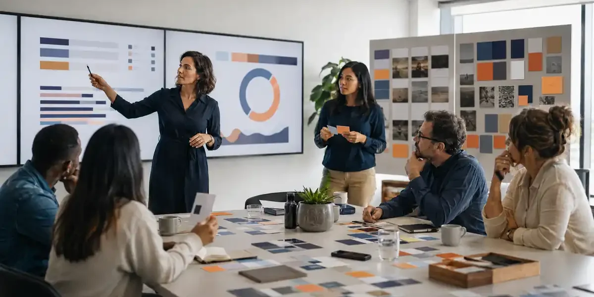 Research team connecting customer satisfaction metrics with feedback and behavioural insights